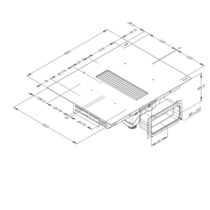 Novy 1881 Easy 65 kookplaat met kookveldafzuiging recirculatie