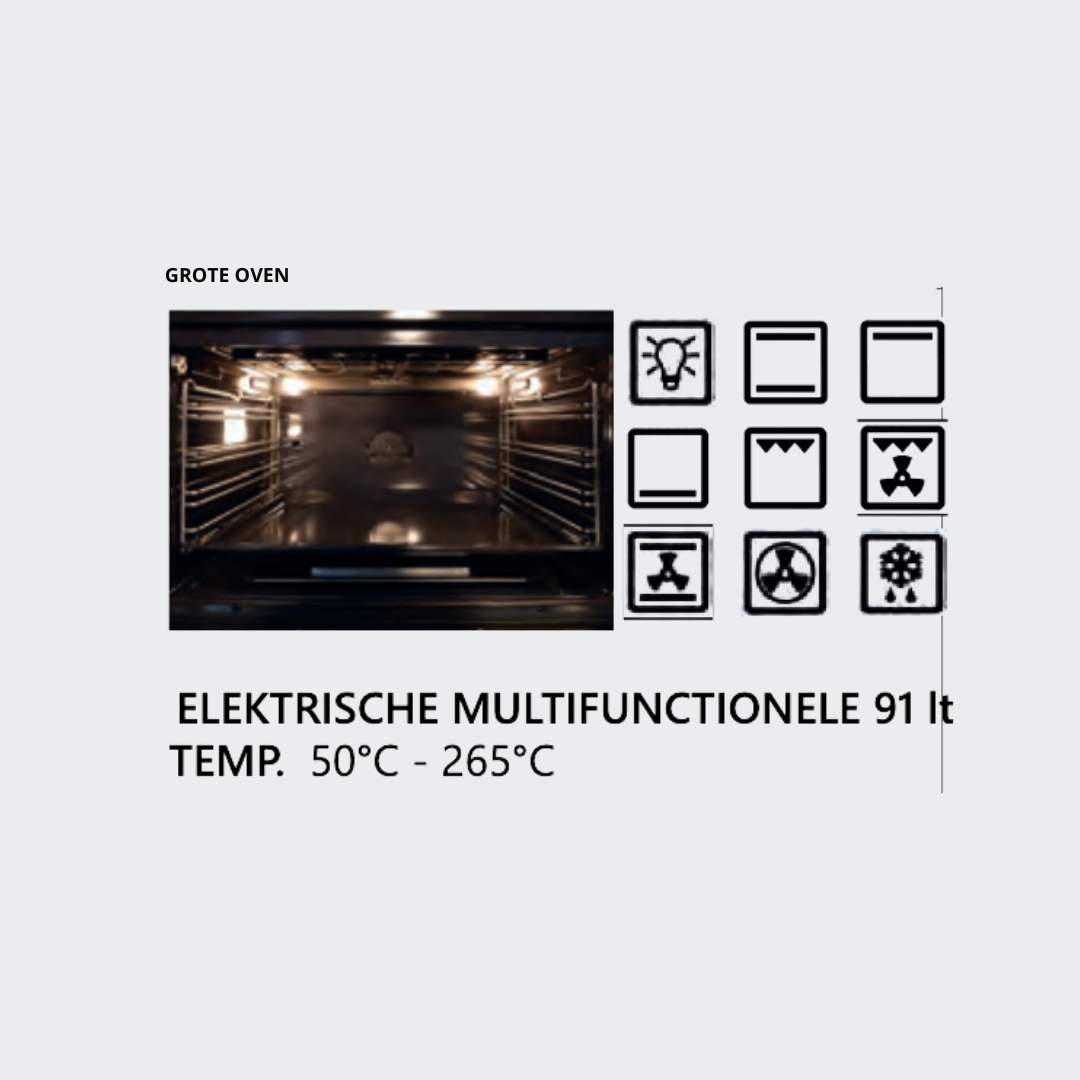 Steel Enfasi Pulse 90 Inductie Fornuis EP9F-5FIW-NF 2025 Model