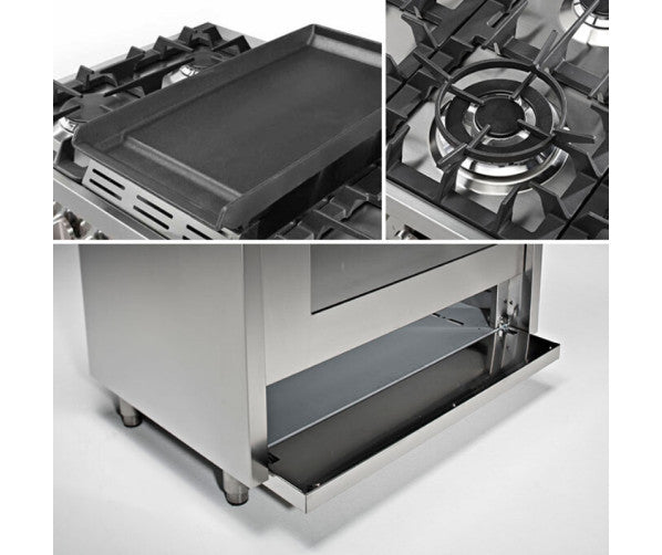 Steel Enfasi 100 EQ10FF-6-SS Gasfornuis ovenlade gaspit