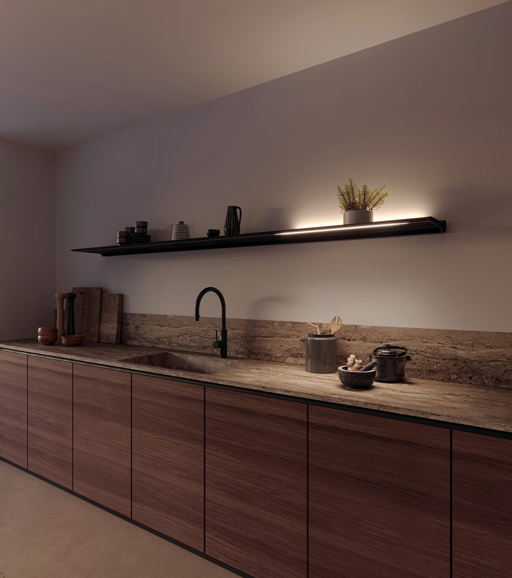 Novy Shelf Pro mineral black keuken 
