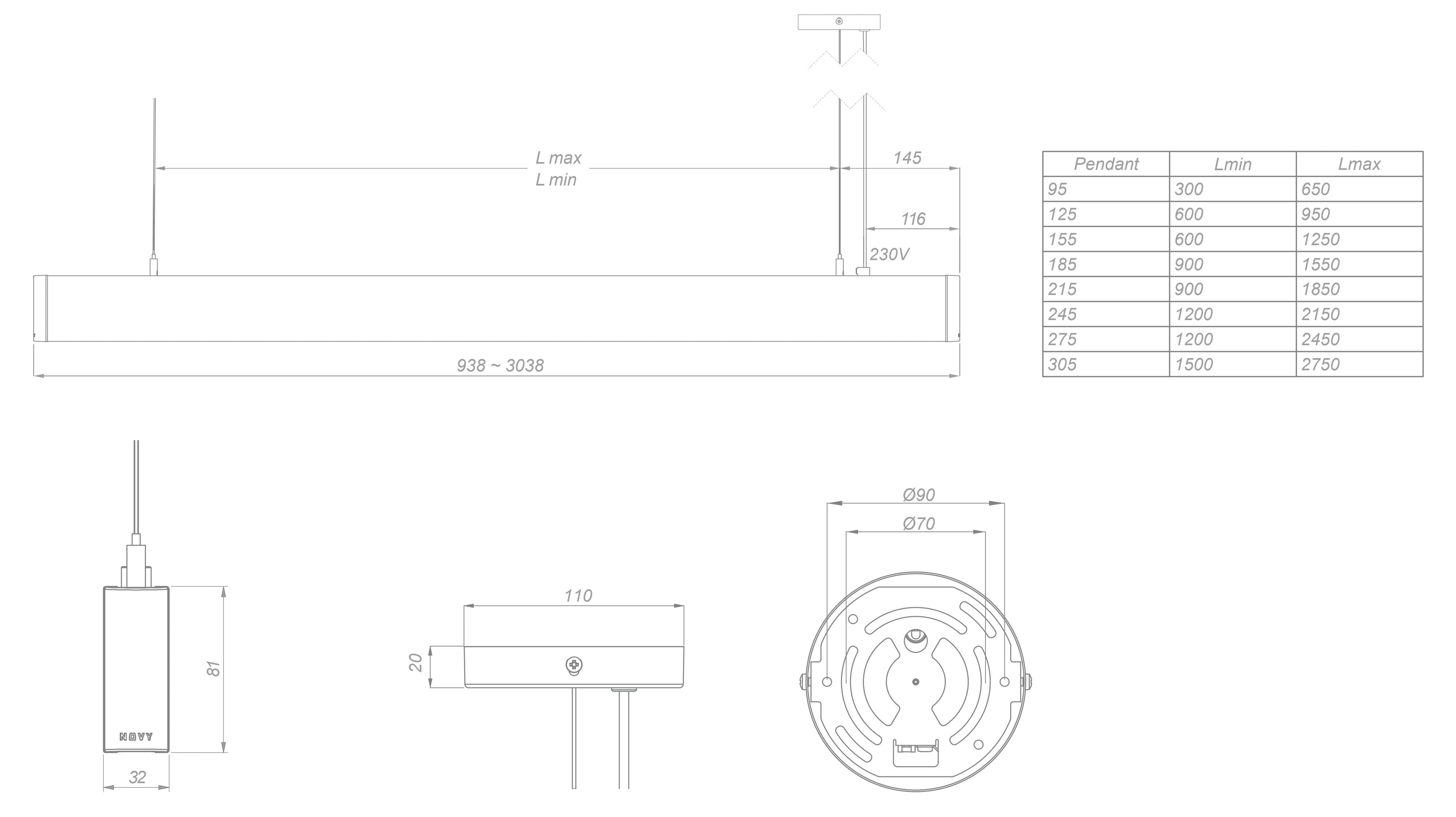 technische afmetingen
